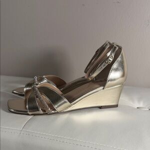 Unisa Metallic Gold Wedge Sandals